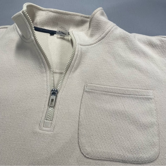 VRST Quarter Zip Pullover Activewear Sweater/Sweatshirt; Cream - Mens XL - Picture 7 of 12